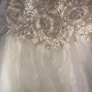 White and Gold Prom Dress